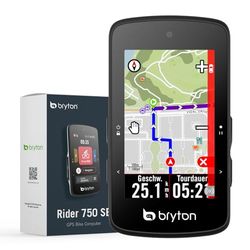 Bryton Rider 750SE 2,8 inch kleur-LCD-touchscreen GPS-fietscomputer, offline EU-kaart, compatibel met fietsradar, 40 uur batterijduur, navigatie met bocht-voor-bocht volgroute (Rider 750SE)