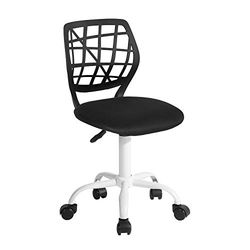 FurnitureR Kolorowe krzesło biurowe, nowoczesne, regulowane wzornictwo, fotel komputerowy, obrotowe krzesło z podłokietnikami, do pokoju dziecięcego, biura domowego, kolor czarny