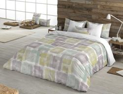 BOHEME Copripiumino 100% cotone Grid verde 260x240 cm - Letto 180 cm