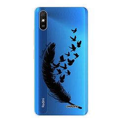 Evetane - Cover compatibile con Xiaomi Redmi 9A, in silicone morbido, ultra resistente, sottile, con piuma, motivo alla moda