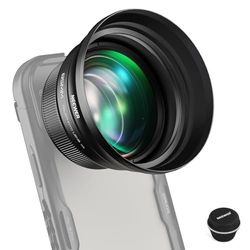 Neewer HD 85 mm telefonlins endast för 17 mm trådbakgrund, 2,5 x förstoring kompatibel med SmallRig-telefonbur fodral för iPhone Samsung med 17 mm linsadapter och linshuva, LS-59