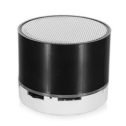 DAM Viancos Bluetooth 3.0 compacte luidspreker, 3 W, met LED-licht, handsfree, FM-radio, 6,2 x 6,2 x 5 cm, kleur: zwart