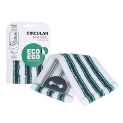 Eco Ego Rivestimento per mocio in microfibra, ricambio per lavapavimenti piatti, in microfibra, spesso, robusto, assorbente, circolare
