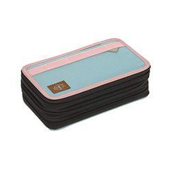 LÄSSIG Uniseks kinderen school Triple Pencil Case Bagage Kinderspeelgoed, roze/blauw, Normaal, Uniek