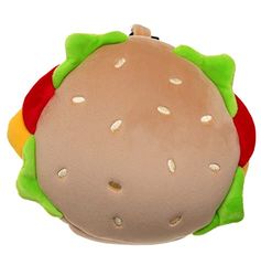 Puckator Coussin de Voyage Relaxeazzz Peluché 2-en-1 Avec Masque Yeux Fast Food-Hamburger Cojines, Poliéster Elastano, Multicolor, único