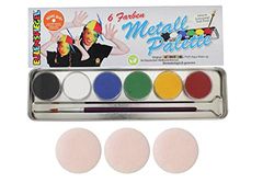 Eulenspiegel 206003, Professionele Aqua make-up, 6 kleuren, metalen palet