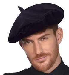 Amscan 9909472 - Klassieke baret Fancy Dress Accessoire - Zwart
