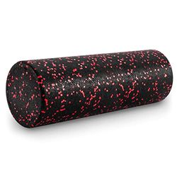 ProsourceFit High Density Foam Rollers 18 - inches long, Firm Full Body Athletic Massage Tool for Back Stretching, Yoga, Pilates, Post Workout Muscle Recuperation, Black/Red