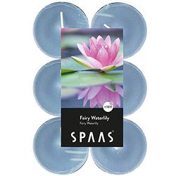 Spaas 12 Scented Maxi Tealights, 10 Hours, Fairy Waterlily