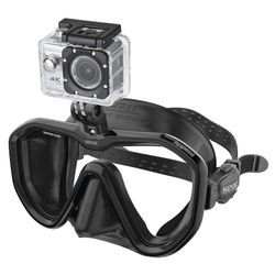 SEAC Appeal PRO, Maschera da Subacquea Made in Italy monolente con Attacco Universale per Action Cam Unisex-Adult, Nero, Narrow