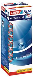 tesafilm Crystal-Clear Adhesive Tape - High Transparency, Age Resistant Office Tape with Strong Adhesion, 33 m x 15 mm - Pack of 10