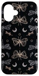 Wicca Moon Moths Dragonflies Goth Custodia per iPhone 16