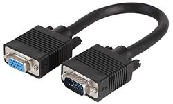 Pro Signal PSG91353 15 Pin SVGA (D Sub) Male to Female Lead, 0.3 m, Black