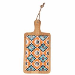Valladolid - Tabla de cortar rectangular, cerámica y bambú, 29,5 x 15 cm