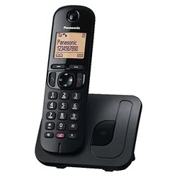 Panasonic KX-TGC250JTB Téléphone numérique sans Fil pour Personnes âgées avec Verrouillage des appels indésirables, Affichage Facile à Lire, Mains Libres, réveil, récepteur Unique, identifiant