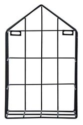 Rayher Estantería con forma de casa, metal, negro, 16x7x25 cm, balda de pared, 25186576