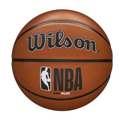 Wilson Pallone da Basket NBA DRV Plus Basketball, Utilizzo Outdoor, Gomma, Misura 5, Marrone