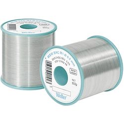 Weller WSW SAC L0 (T0051388799) Fio de soldagem sem chumbo, Ø 0,8 mm, liga Sn96,5Ag3.0Cu0.5, conteúdo de base 3,5%, 250 g