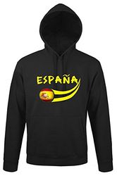 Supportershop vuxen huvtröja svart Spanien vuxen huvtröja Spanien svart fotboll
