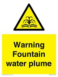 Waarschuwing fontein water pluim bord - 150x200mm - A5P