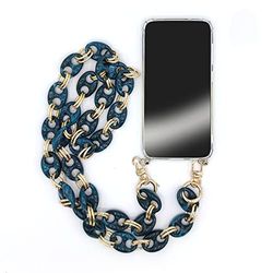 Cover trasparente per Samsung Galaxy S21FE / S21 FE con cordicella/tracolla per telefono anelli blu e oro