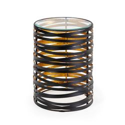 Mesa Auxilar 40 x 40 x 56 Kristal/Metaal Zwart/Dorado