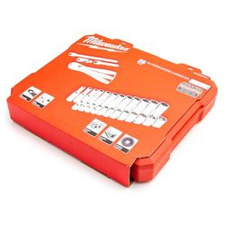 Milwaukee Juego 28 piezas, carraca y vasos de 1/4" Metrica 932464943 Rouge