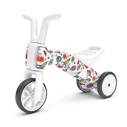 Chillafish Bunzi FAD - Porteur Bebe Convertible en draisienne, Trotteur évolutif 2 en 1 avec siège Ajustable pour Enfants de 1 à 3 Ans, Roues silencieuses, Giraffiti