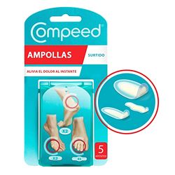 COMPEED Ampolas sortidas, adesivos hidrocolóides contra rochas, pack de 5 unidades.
