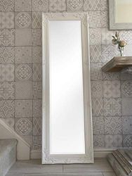 Grand Miroir Mural avec Verre Pilkington de qualité et Cadre blanc124 cm x 40 cm.