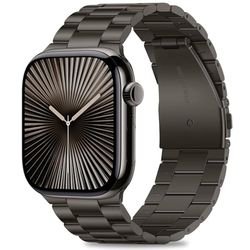 HITZEE horlogeband compatibel met Apple Watch 46 mm, 45 mm, 44 mm, 42 mm, roestvrijstalen metalen reserveband, horlogebanden met hoes, compatibel met iWatch SE Series 10, 9, 8, 7, 6, 5, 4, 3, 2, 1,