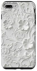 White Minimalistic Flat Floral Pattern Case for iPhone 7 Plus/8 Plus