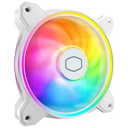 Cooler Master MasterFan MF120 Halo² White Fan, Duo-Ring ARGB Gen 2 LED Rings, 120mm 2050rpm Dynamic PWM, Enlarged Fan Blades, Hybrid Frame for PC Case, Liquid and Air Cooler (MFL-B2DW-21NP2-R2)