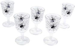 Bristol Novelty HI283 Spider Web Goblet, Clear/Black, One Size