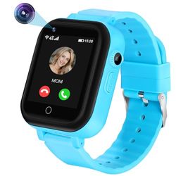 jianyana 4G Smart Watch per bambini IP67 impermeabile Smartwatch con chiamata SOS, sveglia, giochi, orologio per bambini da 3-14 anni, regalo di compleanno per ragazzi e ragazze(blu)