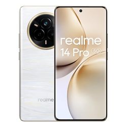 realme Smartphone 14 Pro 5g, 8+256GB, Bianco, fotocamera Sony IMX882 OIS AI, design che cambia colore sensibile al freddo, batteria 5260 mAh, IP69, display 120Hz, esclusiva Amazon Nessun adattatore