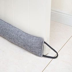 Marwood - Boudin de Porte de 91,4 cm pour Porte et fenêtre, Amovible et Lavable, bloqueur de Bruit Triangulaire pour Bas de Porte avec Boucles de Suspension – Gris
