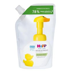 HiPP Baby Care ekologiczny mus oczyszczający dla dzieci, delikatnie oczyszcza twarz, ciało i dłonie, do skóry wrażliwej, z naturalnym ekstraktem z organicznych migdałów, 1 sztuka (250 ml)