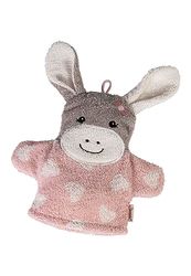 Emmi Girl Gant de toilette Motif âne Rose