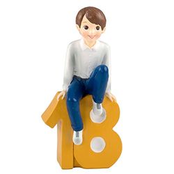 Mopec Figura para bolo rapaz com camisa, poliéster, amarelo, 8 x 13 x 23,5 cm