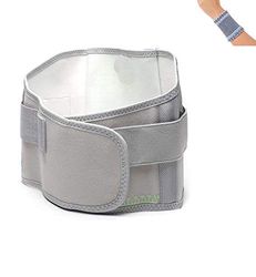 Amsahr de punto de la cintura elástico del protector del apoyo lumbar médico corsé reducir el dolor de la cintura - Pequeño - 75-85 cm- incluida la banda de muñeca