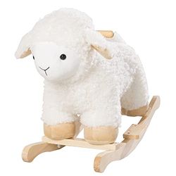 roba Animal Balancín - Oveja Balancín Acolchada y Suave - de 3 Años - Juguete de Peluche - Blanco