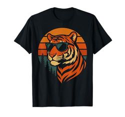 Cool Tiger With sunglasses Retro Forest Lover T-Shirt