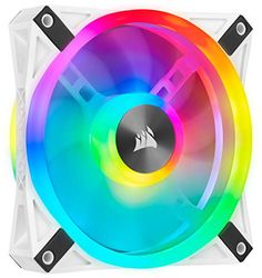 Corsair QL120 RGB Ventola con 34 LED RGB PWM Regolabili, Fino a 1.500 Giri/Min, Silenziosa, Smorzatori in Antivibrazione, iCUE QL 120 mm, Confezione Singola, Bianco/RGB