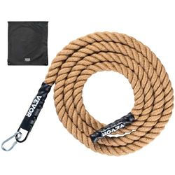 VEVOR Corde d'escalade de Gym 38,1 mm x 4,58 m, Corde à Grimper avec Capacité de 227 kg, Corde de Jute pour Fitness et Musculation Robuste, Cordage d’Entraînement en Salle de Sport et à Domicile