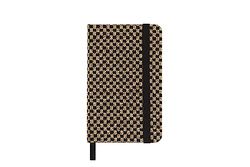 Moleskine Shine Notebook, Cover with Made in Italy Mantero Fabric, with White Pages and Elastic Closure, Pocket Size 13.6x8.8 cm, Color Gold