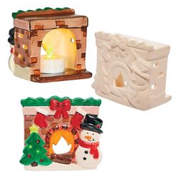 Baker Ross FX793 Porte-bougies à réchaud de Noël en céramique - boîte de 3, Décoration de Noël pour les enfants