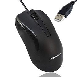 Combrite M40 Souris Optique Filaire USB avec molette de défilement en Caoutchouc et LED Rouge Noir