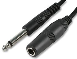 Pro Signal PSG00043 6,35 mm (1/4 tum) Mono Jack Plug till uttaget, 6 m, svart