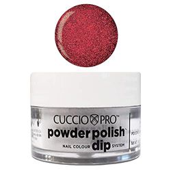 Cuccio Dark Red Glitter Dipping Powder 14g